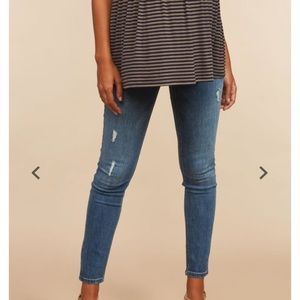 Indigo Blue Maternity Skinny Jeans Ankle Length XS